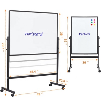 height adjustable large rolling whiteboard double
